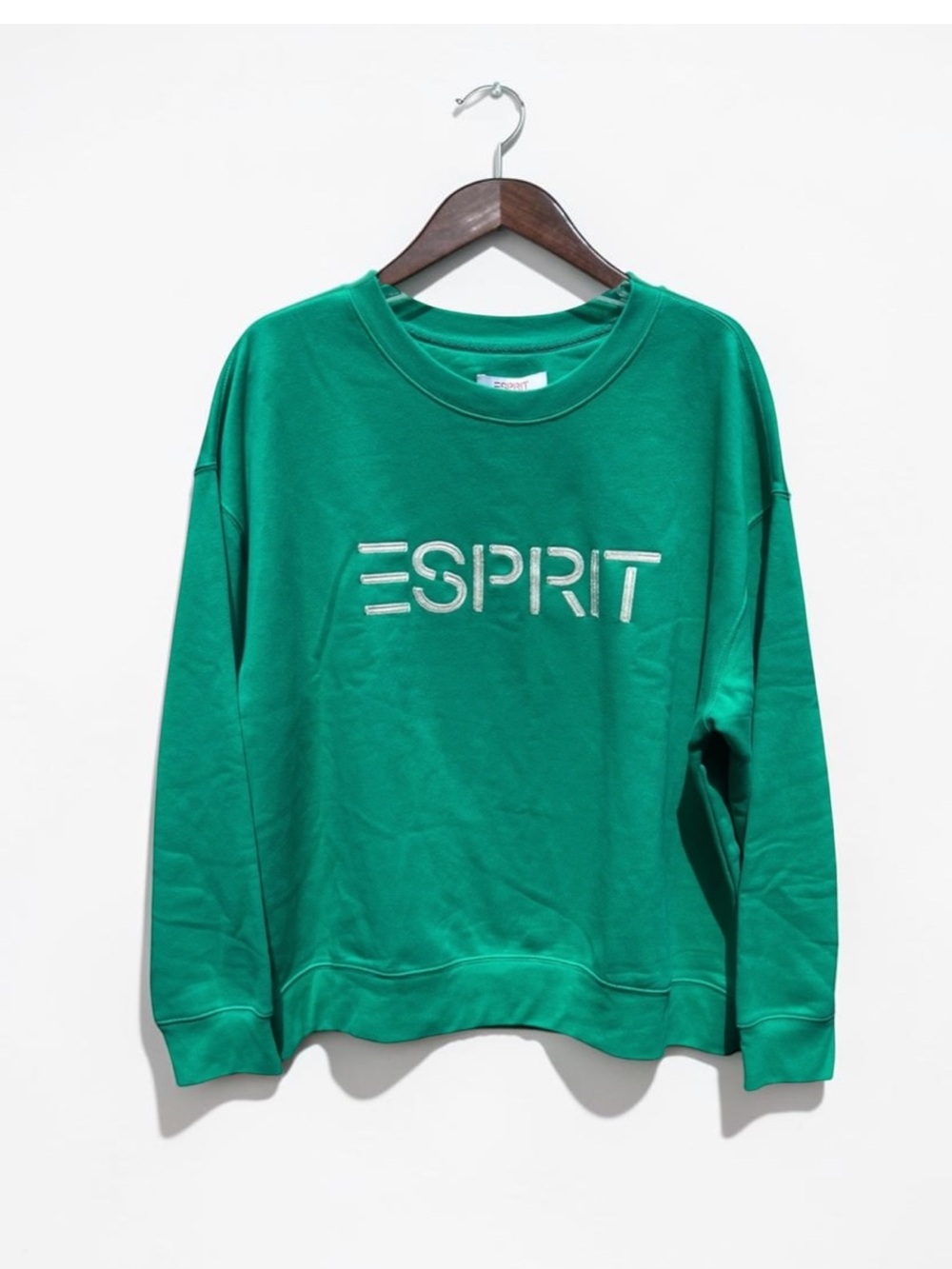 🌻NEW w.Tag Esprit Green logo sweatshirt Size Small
